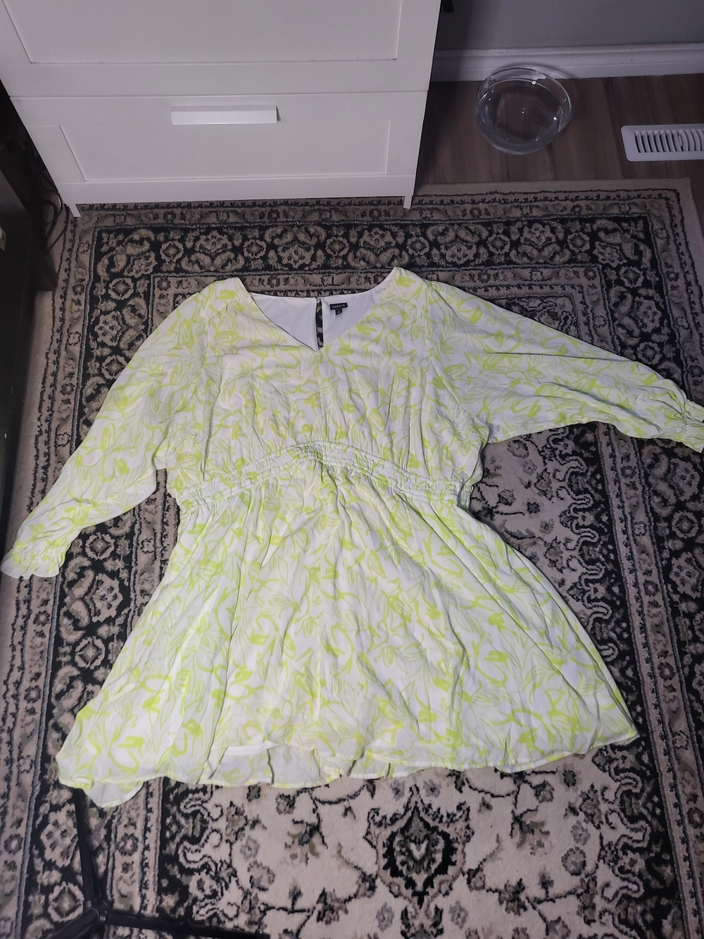 torrid White and Yellow Floral Smocked Tunic
